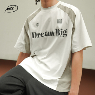 超正版 宽松篮球短袖 型速干圆领训练T恤 NICE运动拼色短袖 NICEID
