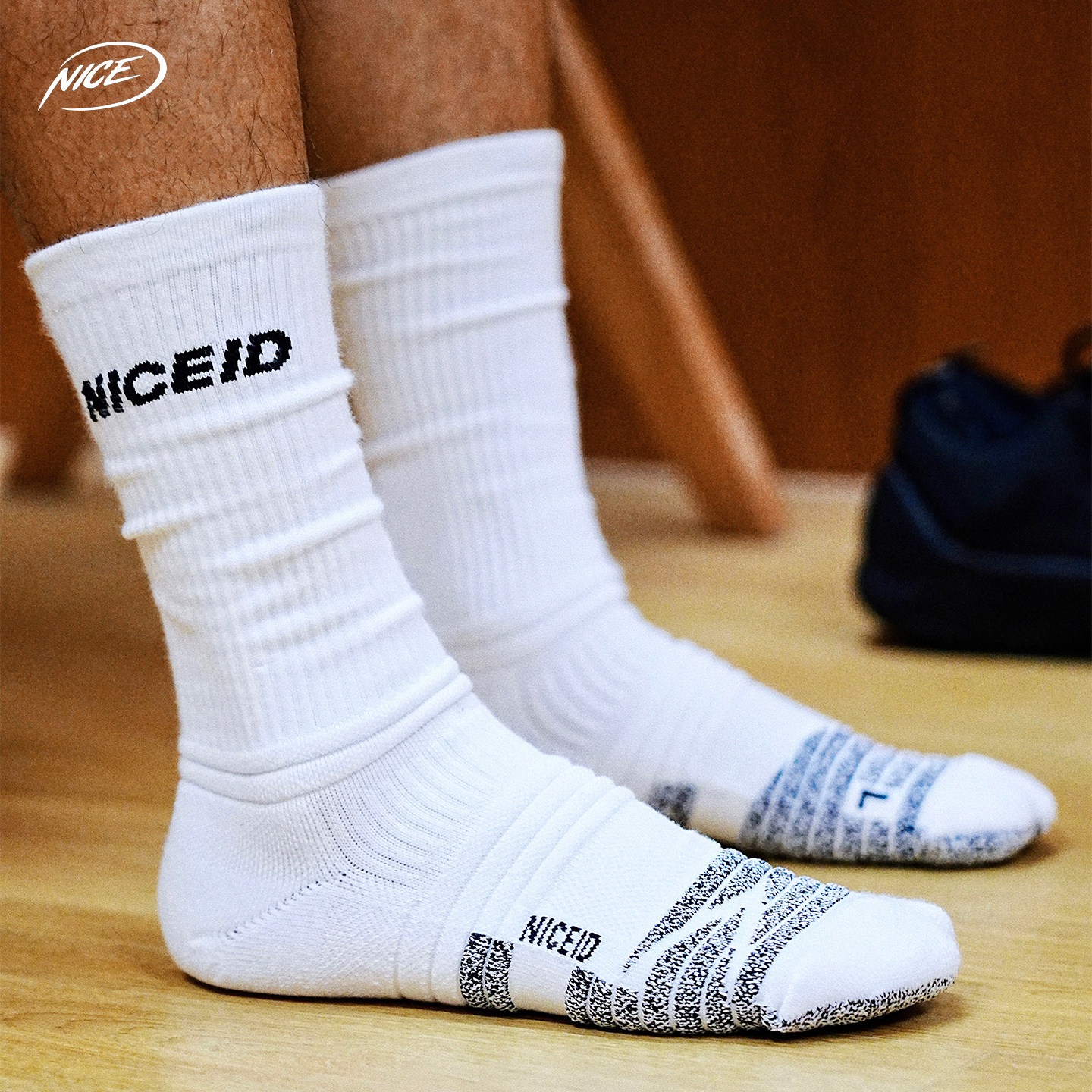 NICEID NICE高帮休闲篮球袜潮流中高筒运动袜毛巾底包裹球袜图片