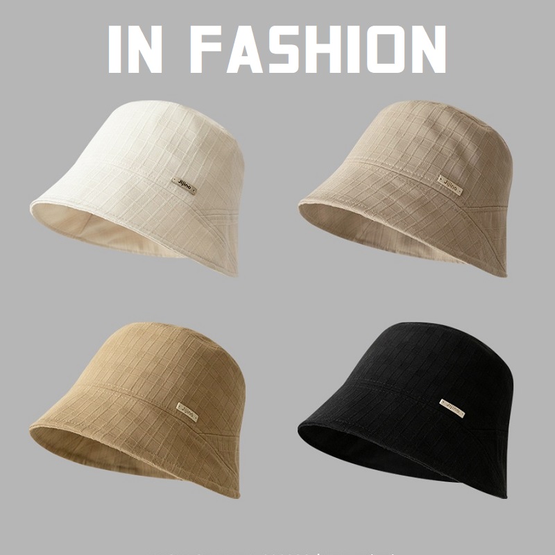 秋季新水桶帽棉麻舒适透气遮阳百搭盆帽女韩版ins简约时髦渔夫帽