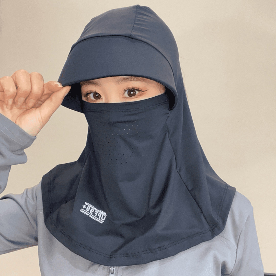爆款全脸遮阳帽子女冬季防晒帽防紫外线户外骑行护颈面罩太阳帽