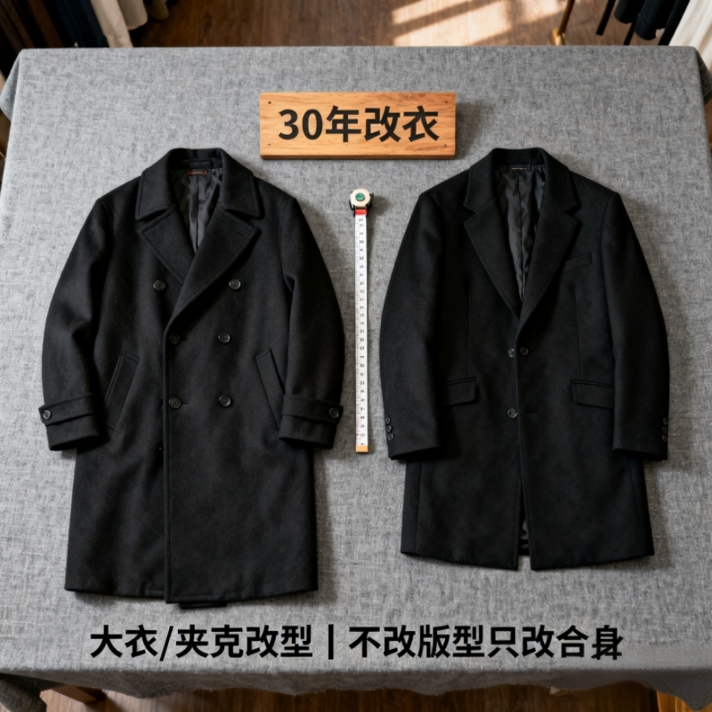改衣服裁缝店改双面羊绒大衣改款