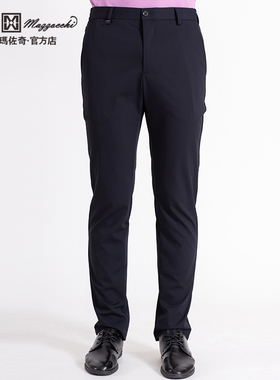 玛路男装/MAURO春夏顺滑透气简洁斜插袋松紧腰休闲裤长裤ML150002