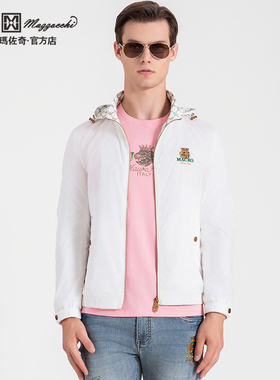 玛路男装/MAURO春夏耐皱抑菌/休闲时尚印花翻领茄克外套ML162309