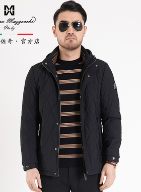 玛路男装/MAURO秋冬菱形可脱卸连帽变立领棉服/耐磨抗皱MJ365004