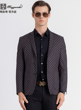玛路男装/MAURO春夏耐皱抑菌/时尚印花休闲商务西服外套ML113301