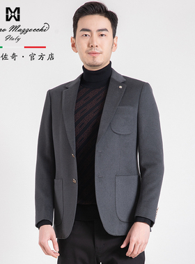 玛路男装/MAURO秋冬柔软保暖/简洁休闲羊毛西服外套MK313006