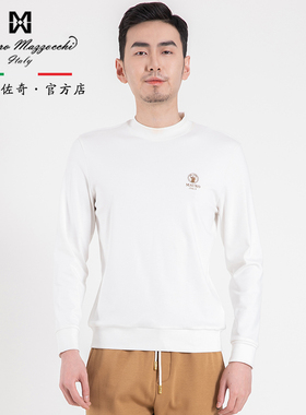 玛路男装/MAURO柔软轻薄/时尚烫钻高周波工艺长袖圆领T恤MK332313