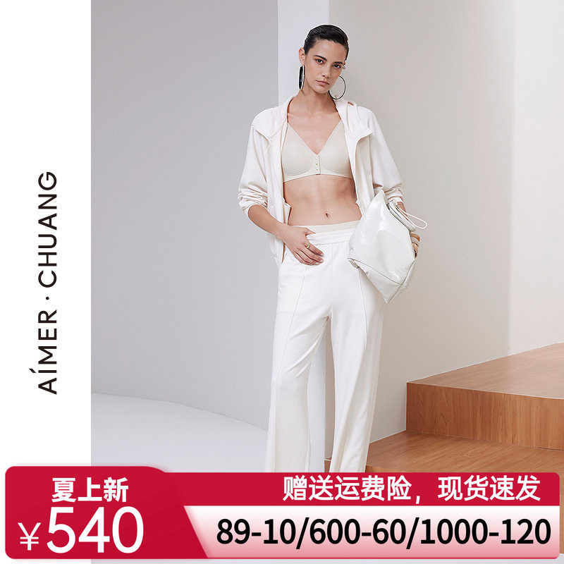 爱慕·CHUANG原典2睡衣女条绒直筒休闲可外穿家居长裤CA472031