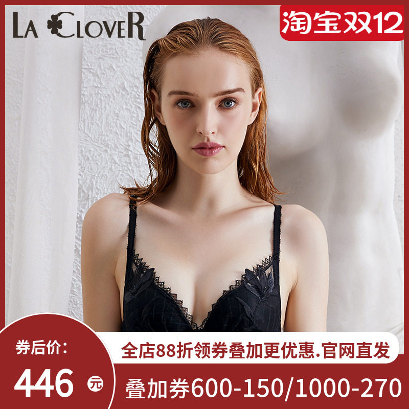 LACLOVER兰卡文新品花絮系列花朵刺绣4/4水袋杯文胸LC11LS1