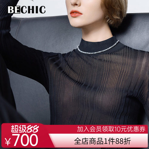 【24秋冬新品】BeChic映像2小高领长袖针织打底保暖内搭BC72CJ1