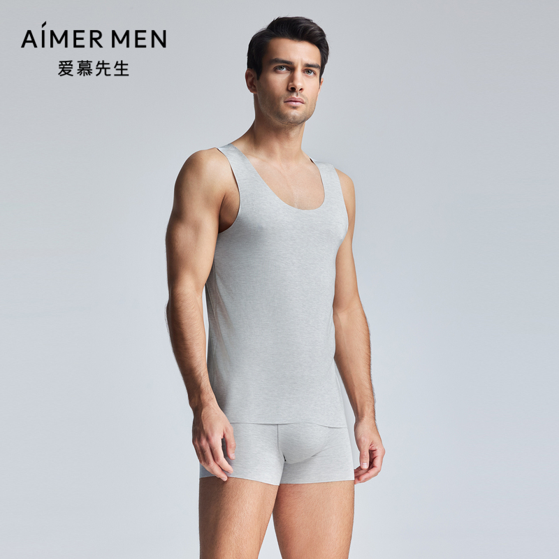 爱慕先生24SS高莫随心植物染夏莫代尔跨栏背心上衣男士NS11L221