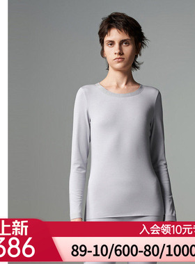 爱慕·CHUANG保暖内衣女本命年红品奶皮圆领长袖上衣CA721042