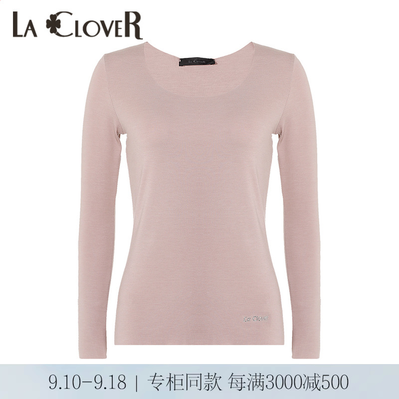 LACLOVER兰卡文简约素色圆领长袖打底上衣冬季轻暖年御寒LC72RB1