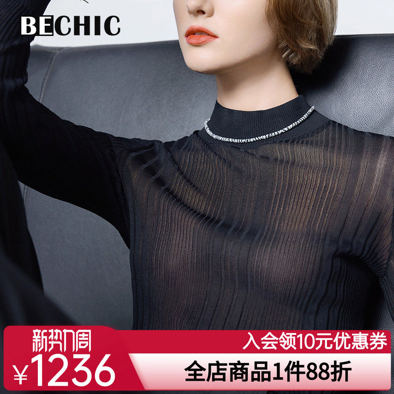 【24秋冬新品】BeChic映像2小高领长袖针织打底保暖内搭BC72CJ1