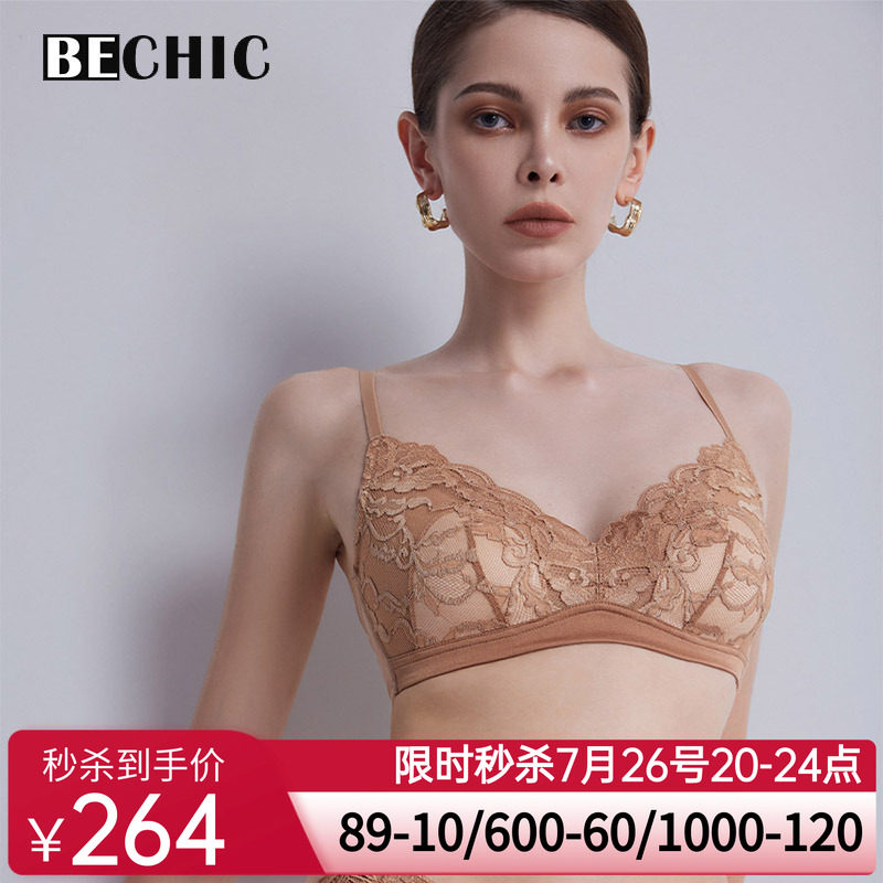【新品】BeChic傲然之花系列无托文胸蕾丝内衣女秋冬新款BC17AA1