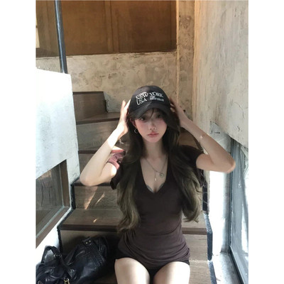 蝙蝠袖辣妹正肩短袖T恤女修身