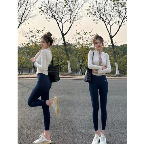 立领撞色瑜伽外套女修身