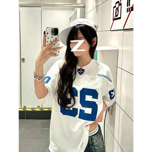 贴标短袖T恤女夏季宽松半袖