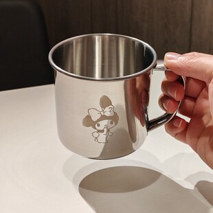 316不锈钢杯子儿童喝水杯学生家用牛奶杯幼儿园宝宝上学口杯子