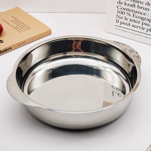 304不锈钢双耳圆盘316大餐盘备菜