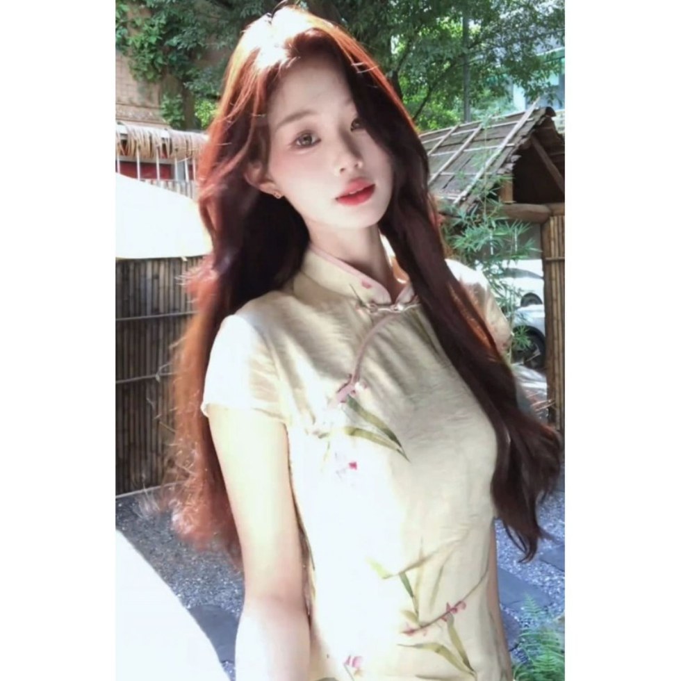 新中式国风印花连衣裙女2025新款夏复古旗袍改良年轻款少女高级感