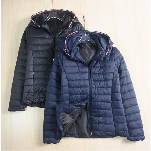 思琪女装 259/08美汤系 新品简约小刺绣标可脱卸帽修身薄棉衣棉服