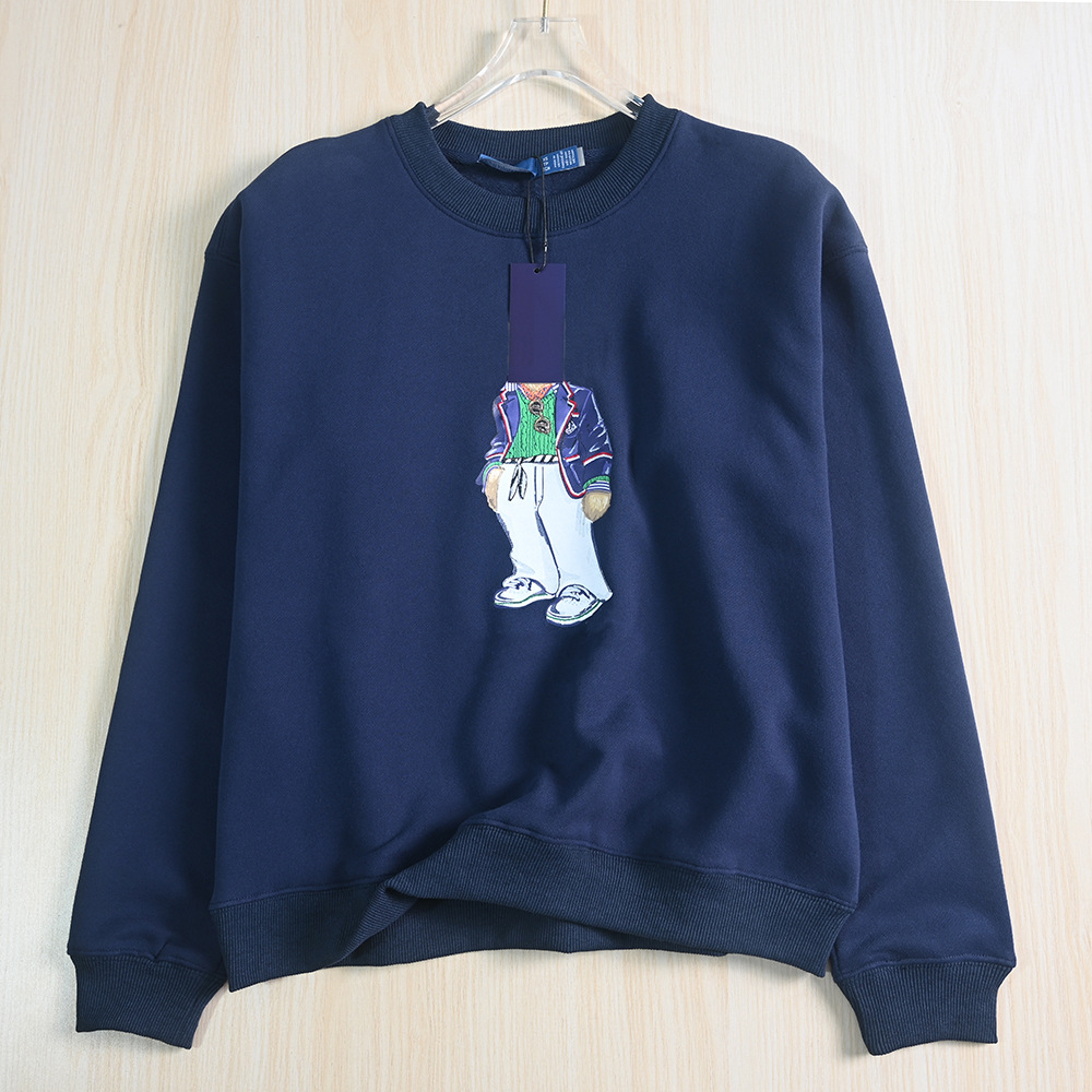 思琪女装 9/9 美国单 棉质胶印刺绣薄绒圆领套头休闲长袖卫衣