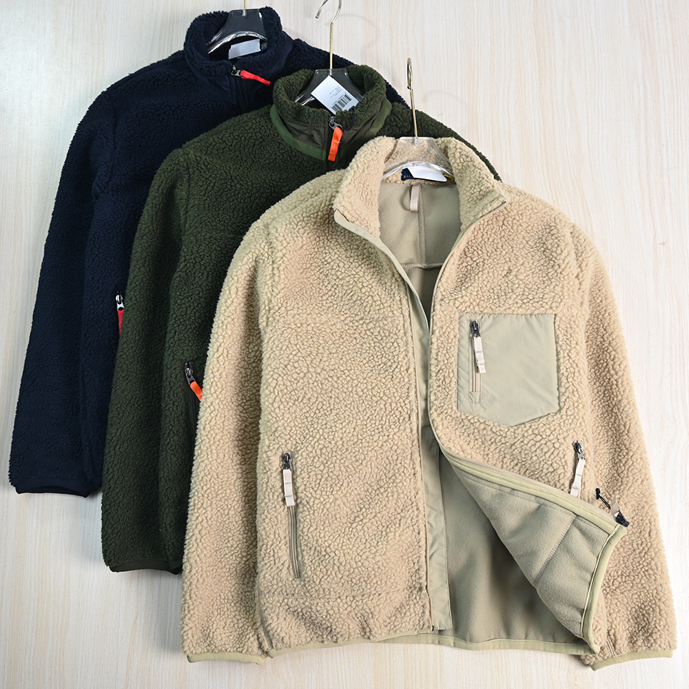 男装好货 259/29经典刺绣厚实保暖摇粒绒立领休闲夹克绒衫外套