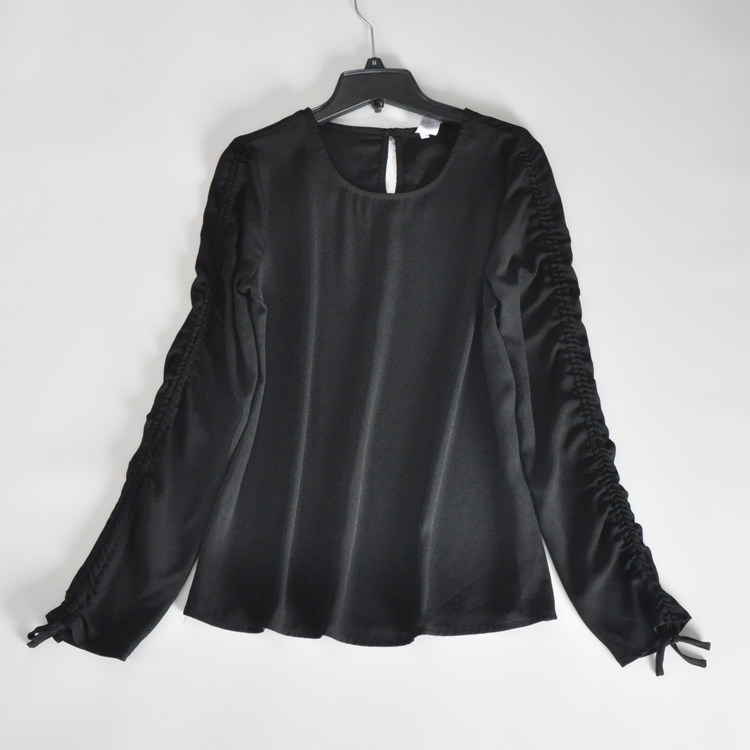 Europe DAN Drawstring design T-shirts Socket Long sleeve Chiffon shirtin the Women's clothing/Boutique , Lace shirt/Chiffon shirt  category - from Buy2taobao.com to provide professional Taobao agent buy service