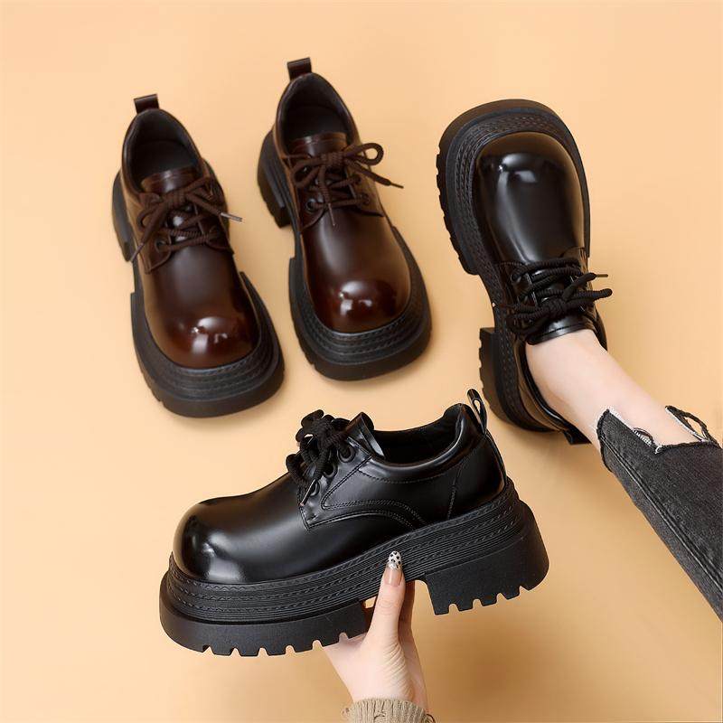 厚底乐福鞋女2025秋冬款英伦风增高小皮鞋百搭休闲时尚加绒大头鞋,女鞋,乐福鞋（豆豆鞋）,淘宝优惠券,粉丝福利购,淘宝优惠卷