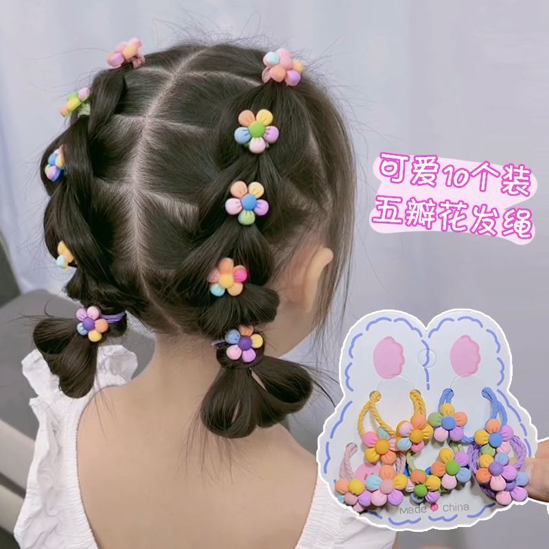 女童经典高品质彩虹花朵发圈