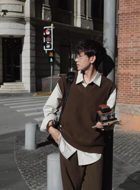 Eli 【榛果华夫】慵懒松弛感华夫格美利奴羊毛背心马甲针织毛衣