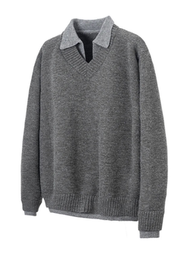 Stay the Night 假两件V领羊绒polo氛围感老钱毛衣男款韩系百搭