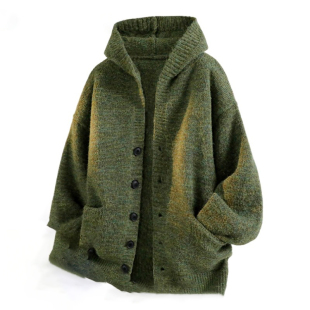 2026新款毛衣男女款春秋季美式藏青色连帽针织衫开衫衣服休闲上衣