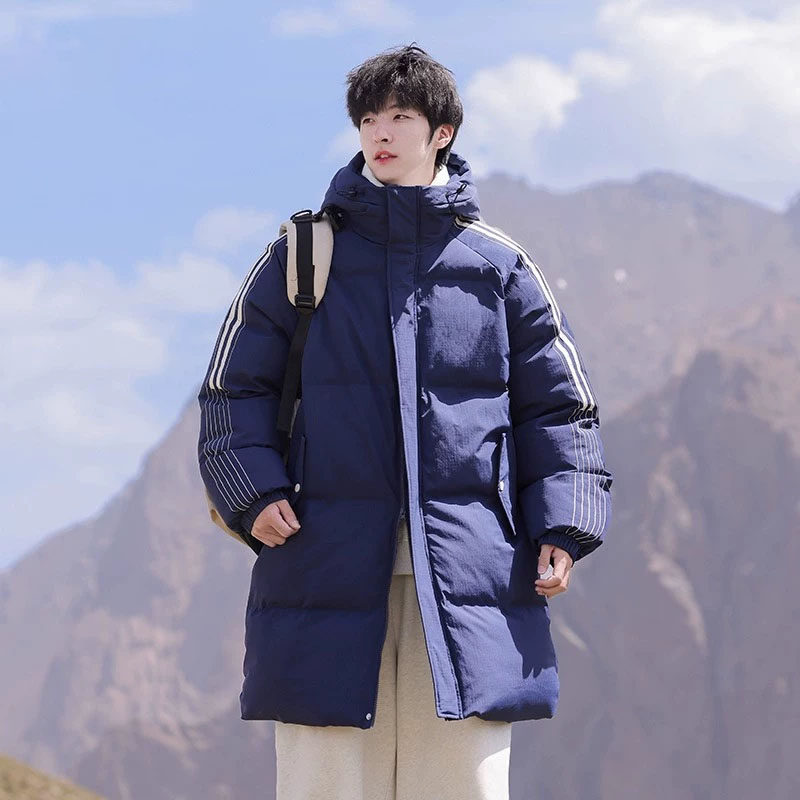 休闲立领防风棉袄长款棉服外套男