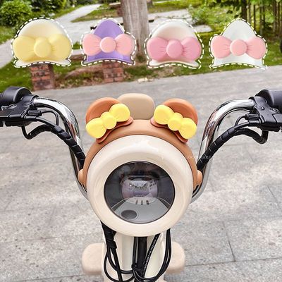 熊耳朵+蝴蝶结新款骑行装饰品