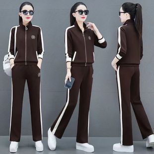 时尚洋气妈妈装2025春秋季新款休闲服套装韩版百搭运动服两件套装