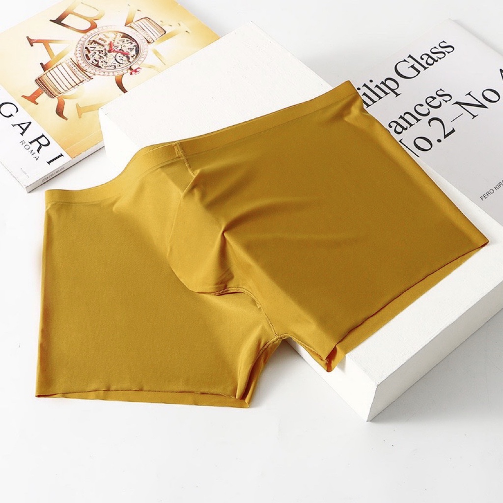 男款冰丝无痕内裤潮流男士平角裤分离式速干青年大码纯色平角内裤