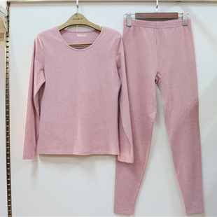 新一步32010大朵羽棉中厚磨毛纯棉色纺纱女保暖内衣秋衣秋裤32020