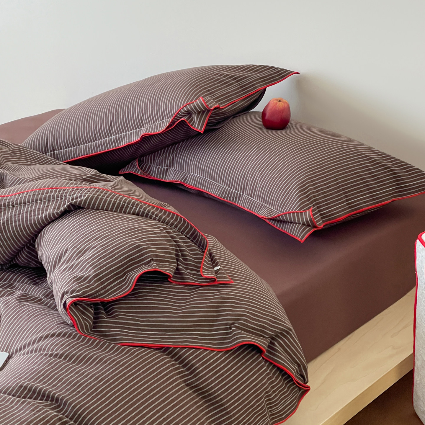 工业风全棉色织水洗棉四件套条纹撞色边春季被套床单纯棉床笠床品