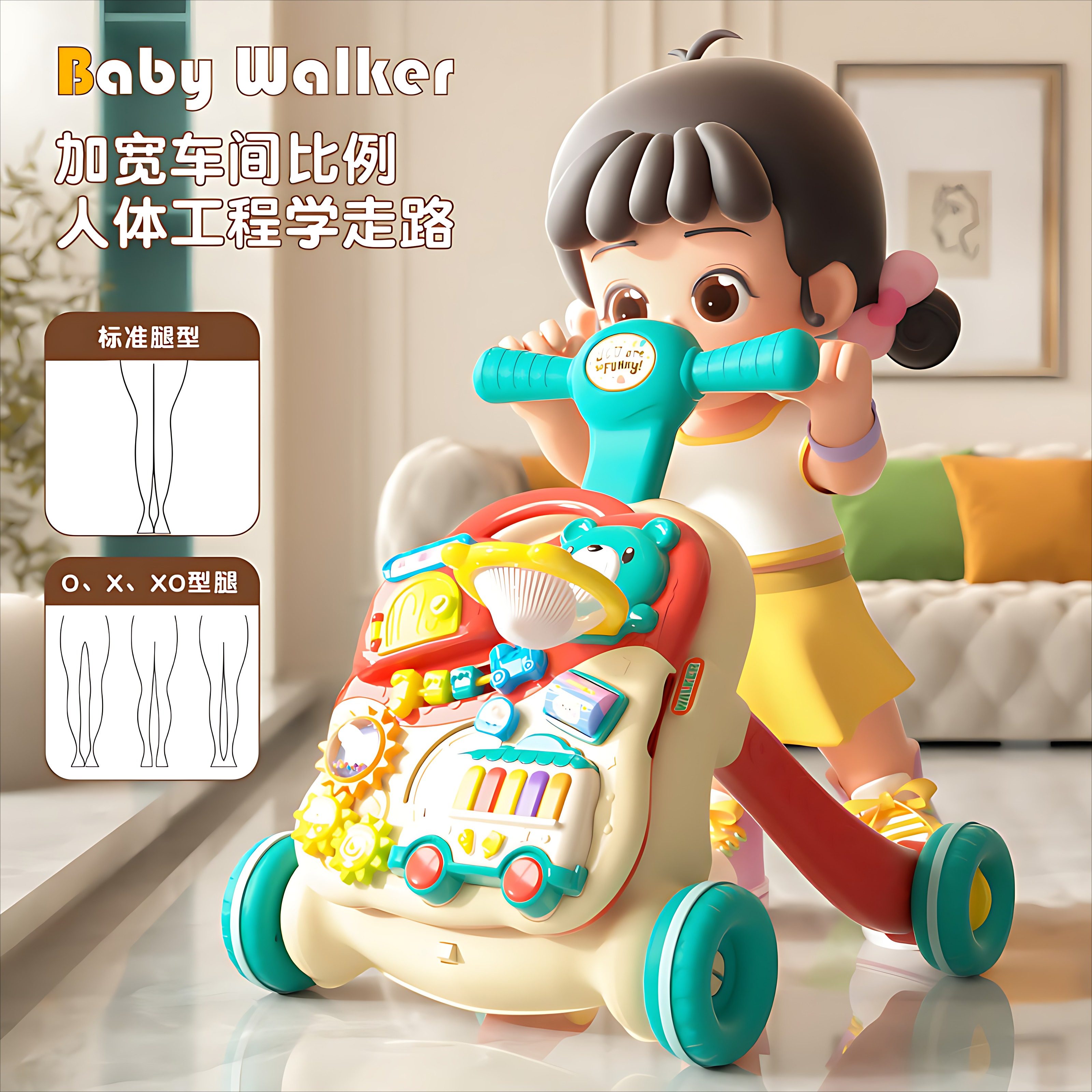 婴儿学步车防o型腿防侧翻宝宝学步手推车学走步助步车儿童玩具1岁,玩具/童车/益智/积木/模型,手推学步玩具,淘宝优惠券,粉丝福利购,淘宝优惠卷