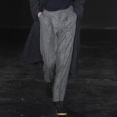 秋冬新款 大牌阔腿裤 欧美风复古宽松休闲直筒裤 男士 加厚羊毛呢长裤