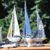 地中海风格 装 饰床头方向盘钟舵船舵海盗帆船客厅房背景墙挂件摆件