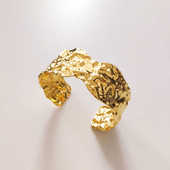 小众高品质保色镀金冷淡欧美风极简约褶皱锡纸手镯女士个性 饰品