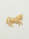 西洋复古风小马胸针 抽象派艺术线条设计高级感黄铜铸造精致胸花