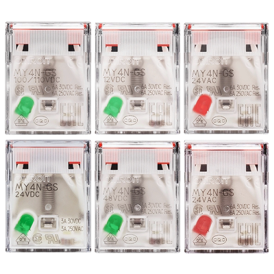 正品OMRON欧姆龙MY4N-GS小型继电器MY4NJ HH54P-J AC DC 24V 220V