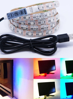 通用USB 5V LED电视电脑背景装饰灯带 5050 RGB七彩充电宝灯带