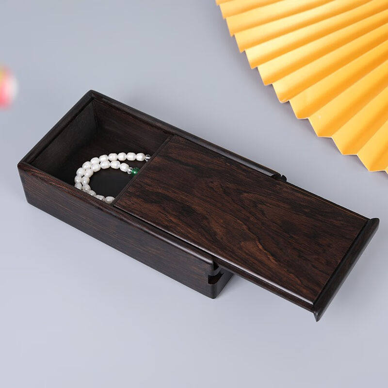 木果果木红木案上家具紫光檀(学名:东非黑黄檀)机关盒带锁小收