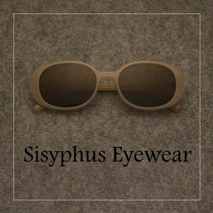 sisyphus椭圆太阳眼镜女小脸潮男新品复古墨镜开车近视有度数白色