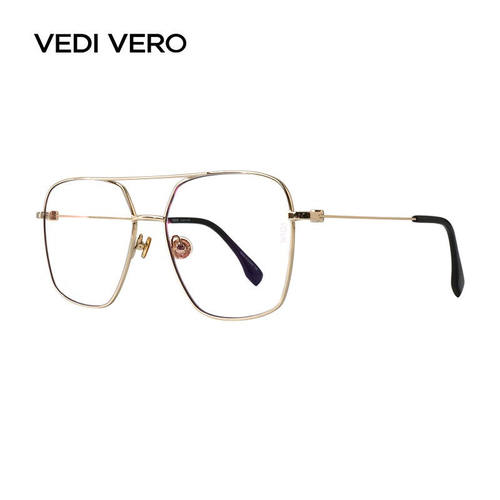 VEDIVERO中性款金色镜框金色镜腿透明色镜片可配近视镜眼镜墨镜太
